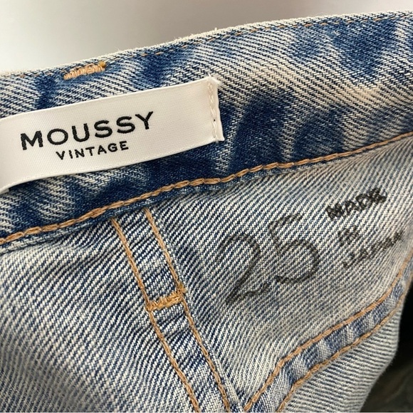 Moussy Vintage Belmont Straight Jeans Distressed Boho 100% Cotton - Picture 10 of 11
